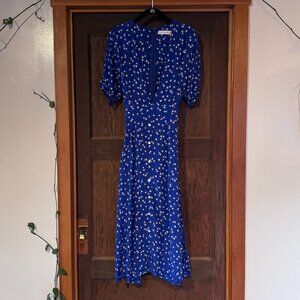 Faithfull The Brand Farah dress cobalt blue and betina floral - size M / USA 6
